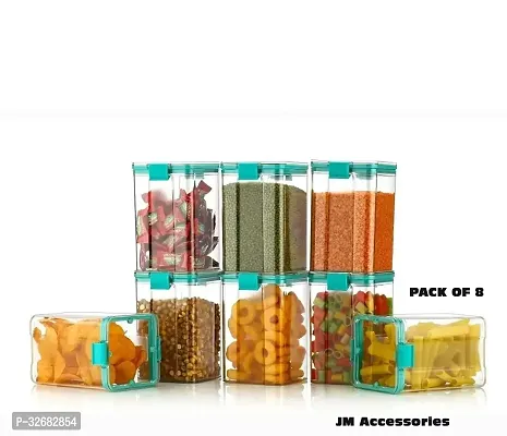 Stylish Plastic Jars  And Containers For Kitchen Pack Of 8-thumb0