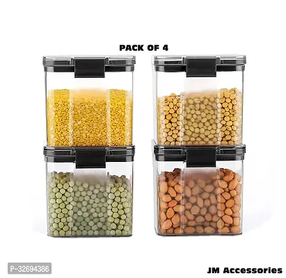 Useful Plastic Unbreakable Airtight Square Containers Set-600 Ml Each, Pack Of 4-thumb0