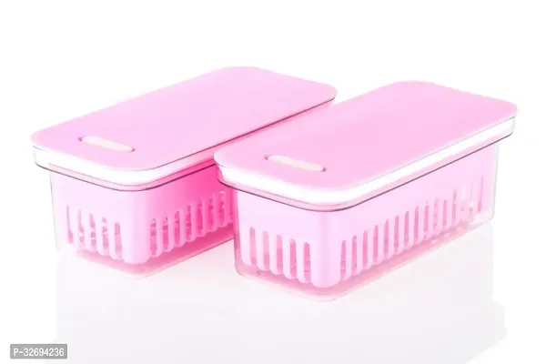 Useful Plastic Fridge Air Tight Containers- Pack Of 2-thumb0