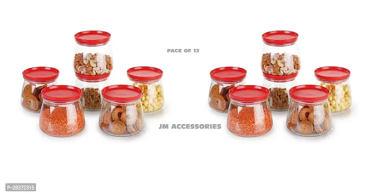 MATUKI Airtight Container Jar Set For Kitchen - 900ml Set Of 12 | Jar Set For Kitchen | Kitchen Organizer Container Set Items | Air Tight Containers For Kitchen Storage RED-thumb0