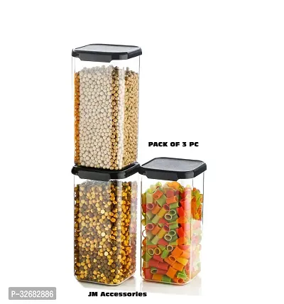 Stylish Plastic Jars  And Containers For Kitchen Pack Of 3