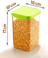 Plastic Square Container Set for Kitchen Storage - 1500ml Containers | Unbreakable  Air-Tight Designnbsp;Green-thumb2