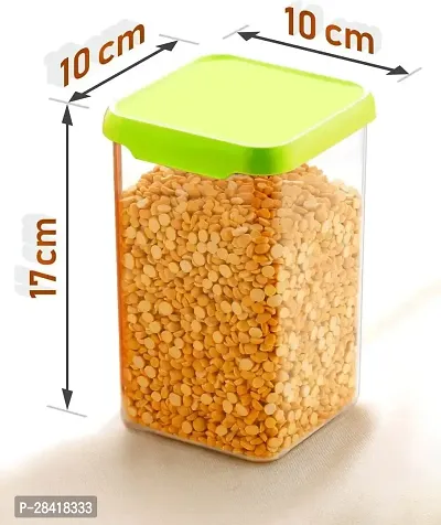 Plastic Square Container Set for Kitchen Storage - 1500ml Containers | Unbreakable  Air-Tight Designnbsp;Green-thumb3