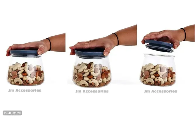 MATUKI Airtight Container Jar Set For Kitchen - 900ml Set Of 2 | Jar Set For Kitchen | Kitchen Organizer Container Set Items | Air Tight Containers For Kitchen Storage GRAY-thumb3