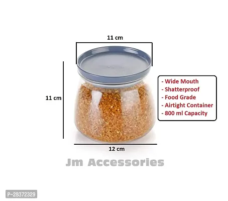 MATUKI Airtight Container Jar Set For Kitchen - 900ml Set Of 2 | Jar Set For Kitchen | Kitchen Organizer Container Set Items | Air Tight Containers For Kitchen Storage GRAY-thumb2
