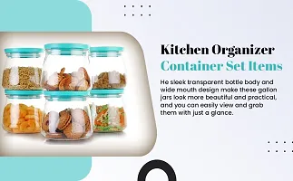 Container Jar Set For Kitchen - 900ml Set Of 6 | Jar Set For Kitchen| Air Tight Containers For Kitchen Storage GREEN-thumb2