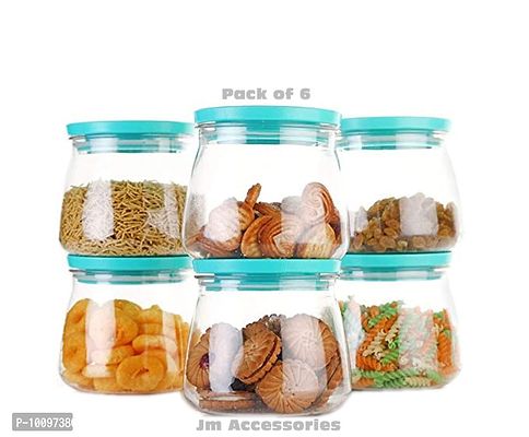 Container Jar Set For Kitchen - 900ml Set Of 6 | Jar Set For Kitchen| Air Tight Containers For Kitchen Storage Green