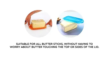 Plastic Butter/Cheese Storage Box // Butter Dish with Lid // Fridge, Butter Keeper Holder Storage Box // Butter Tray Dish Plate with Cover Kitchen Tools (1Pcs) (Multicolor)-thumb2