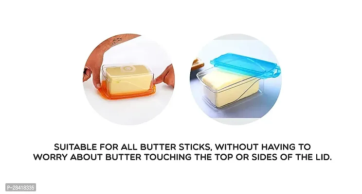 Plastic Butter/Cheese Storage Box // Butter Dish with Lid // Fridge, Butter Keeper Holder Storage Box // Butter Tray Dish Plate with Cover Kitchen Tools (1Pcs) (Multicolor)-thumb3