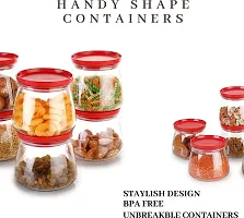 MATUKI Airtight Container Jar Set For Kitchen - 900ml Set Of 12 | Jar Set For Kitchen | Kitchen Organizer Container Set Items | Air Tight Containers For Kitchen Storage RED-thumb1