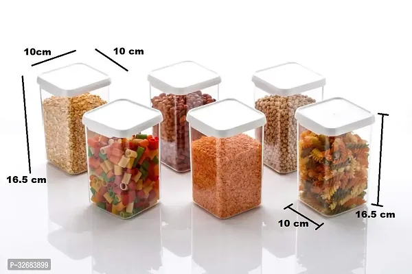 Airtight Plastic Square Container Set For Kitchen Storage 1100Ml Containers Set Of 3 White-thumb3