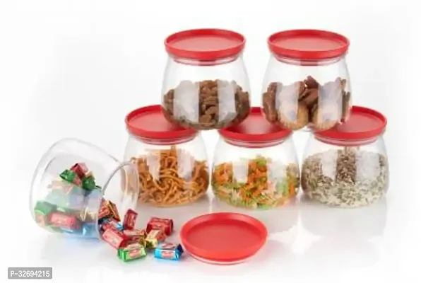 Useful Plastic Glass Jar With Air Tight And Leak Proof Lid- Pack Of 6-thumb0