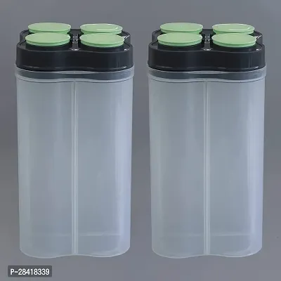 Airtight Transparent Lock Food Storage 4 Section Kitchen Container for Grocery Fridge Storage Box pack of 2-thumb3