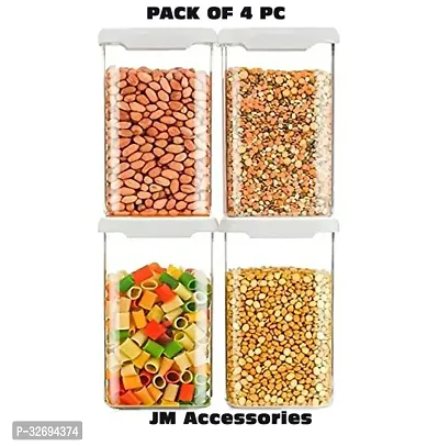 Useful Plastic Unbreakable Airtight Square Containers Set-1100 Ml Each, Pack Of 4