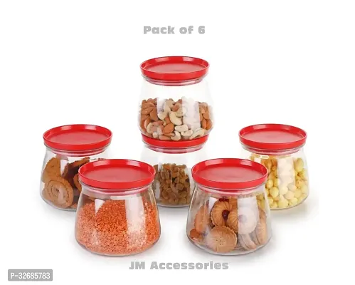 Stylish Plastic Jars  Containers For Kitchen Pack Of 6