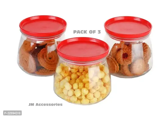 Useful Plastic Airtight Containers Jar Set -900 Ml Each, Pack Of 3-thumb0