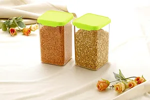 Plastic Square Container Set for Kitchen Storage - 1500ml Containers Green-thumb1