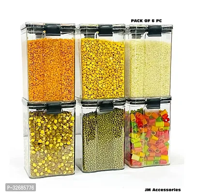 Stylish Plastic Jars  Containers For Kitchen Pack Of 6-thumb0