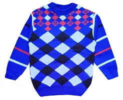 Boys  Girls Round Neck Multicolor Sweater-thumb1