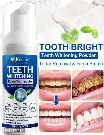KURAIY Pure Foam Toothpaste Teeth Whitening Mousse Toothpaste Oral Cleaning Whitening Dental Care Fruit Flavor Kids Teeth Care-thumb0