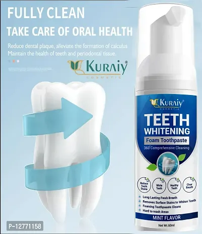 KURAIY New Teeth Whitening Serum Powder Oral Hygiene Cleaning Gel Remove Plaque Stains Tooth Bleaching Dental Tool with Cotton Swab Dental-thumb5