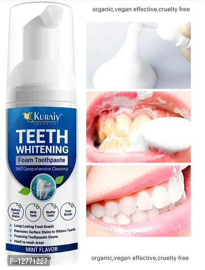 KURAIY 100%Foam Toothpaste Teeth Whitening Mousse Toothpaste Oral Cleaning Whitening Dental Care Fruit Flavor Kids Teeth Care-thumb0