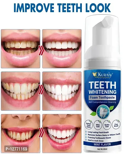 KURAIY New Hygiene Oral Hygiene Teeth Cleaning Mint Teeth Whitening Mousse Teeth Cleaning Tools Removes Stains Teeth Cleaning Breath Fresh-thumb0