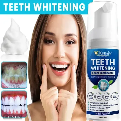 KURAIY New Deep Cleansing Oral Hygiene Toothpaste Stain Removal Toothpaste Whitening Foam Teeth Mousse Mouth Wash Teeth Whitening-thumb0