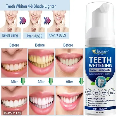 KURAIY New Teeth Whitening Mousse Removes Smoke Tea Coffee Stains Toothpaste Dental Bleaching Deep Cleaning Fresh Breath Oral Hygiene-thumb0