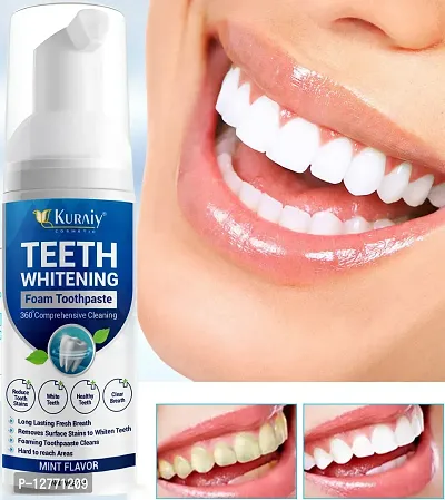 KURAIY Safe Teeth Whitening Toothpaste Mousse Foam Cleansing Stains Yellow Teeth Remove Breath Freshen Whiten Tooth Toothpaste Care-thumb0