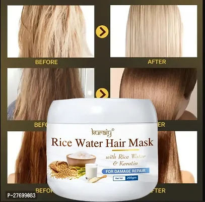 KURAIY RICE WATER Hair Mask Hair Root Repair Frizz Moisturizer Smoothing Damaged Hair Nutrition Protein Care