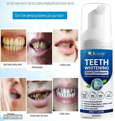 KURAIY Safe Toothpaste Whitening Foam Natural Mouth Wash Mousse Teeth Whitening Teethpaste Oral Hygiene Breath Dental Tool-thumb0