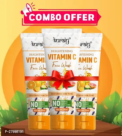 Kuraiy Brightening Vitamin C Face Wash Pack Of 3