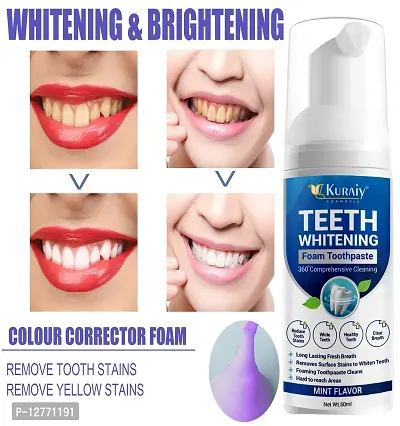 KURAIY Pure Hygiene Oral Hygiene Teeth Cleaning Mint Teeth Whitening Mousse Teeth Cleaning Tools Removes Stains Teeth Cleaning Breath Fresh-thumb0