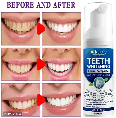 KURAIY New Teeth Whitening Toothpaste Mousse Foam Cleansing Stains Yellow Teeth Remove Breath Freshen Whiten Tooth Toothpaste Care-thumb0