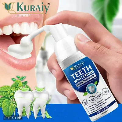 KURAIY Pure Teeth Whitening Mousse Removes Smoke Tea Coffee Stains Toothpaste Dental Bleaching Deep Cleaning Fresh Breath Oral Hygiene-thumb2