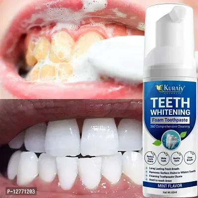 KURAIY Safe Teeth Whitening Serum Powder Oral Hygiene Cleaning Gel Remove Plaque Stains Tooth Bleaching Dental Tool with Cotton Swab Dental-thumb0