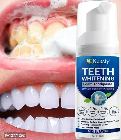 KURAIY Safe Toothpaste Whitening Foam Natural Mouth Wash Mousse Teeth Whitening Teethpaste Oral Hygiene Breath Dental Tool 60ml-thumb0
