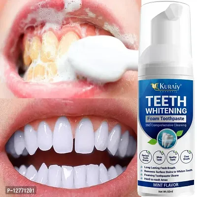 KURAIY Safe Teeth Cleansing Whitening Mousse Removes Stains Tooth Whitening Toothpaste Oral Hygiene Deep Cleaning Fresh Breath Care Products