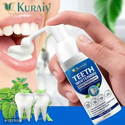 KURAIY Pure Teeth Cleansing Whitening Mousse Baking Soda Toothpaste Foam Toothpaste Removes Stains Fresh Breath Dental Care Tools 60ml-thumb2