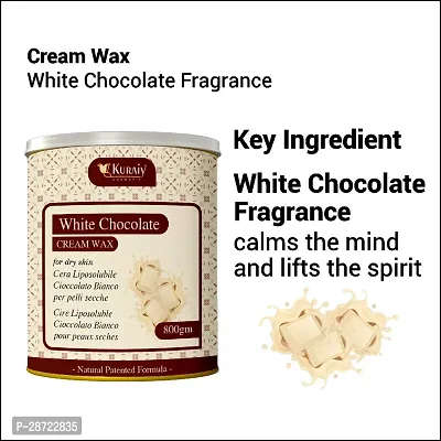 KURAIY White Chocolate Wax for Smooth Hair Removal - 800gm White chocolate extracts For all skin types Removes Tan, Dead Skin For Arms, Legs and Full body (Pack of 2)-thumb5