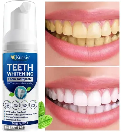 KURAIY Pure Toothpaste Whitening Foam Natural Mouth Wash Mousse Teeth Whitening Teethpaste Oral Hygiene Breath Dental Tool 60ml-thumb0