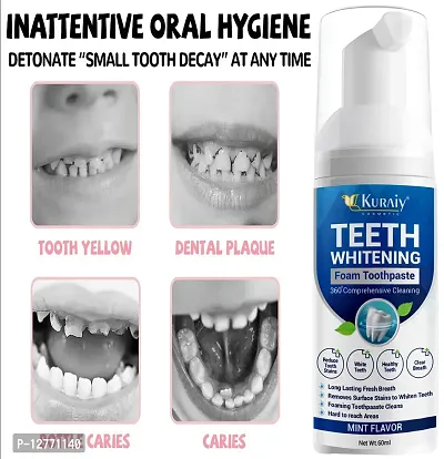 KURAIY Teeth Whitening Oral Hygiene Breath Dental Tool Mouth Wash Toothpaste Whitening Foam Teethaid Mouthwash Teeth Mousse