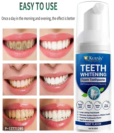 KURAIY Safe Foam Toothpaste Teeth Whitening Mousse Toothpaste Oral Cleaning Whitening Dental Care Fruit Flavor Kids Teeth Care-thumb0
