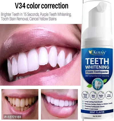 KURAIY Pure Teeth Whitening Serum Powder Oral Hygiene Cleaning Gel Remove Plaque Stains Tooth Bleaching Dental Tool with Cotton Swab Dental-thumb0