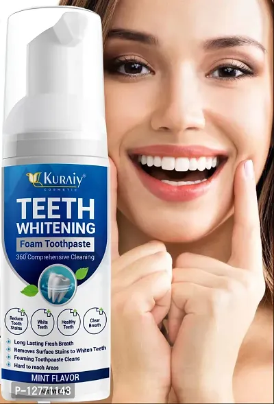 KURAIY Toothpaste Whitening Foam Natural Mouth Wash Mousse Teeth Whitening Teethpaste Oral Hygiene Breath Dental Tool 60ml