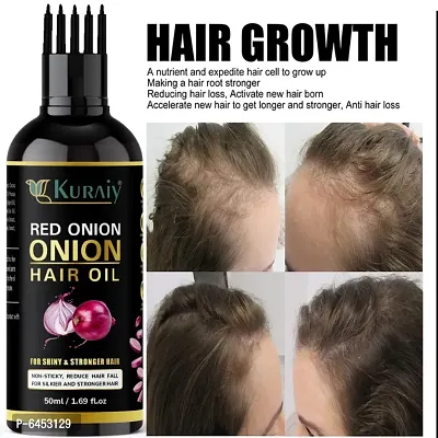 Onion Hair Oil for Hair Growth and Hair Fall Control - With Black Seed Oil Extracts - with COMB APPLICATOR-thumb0