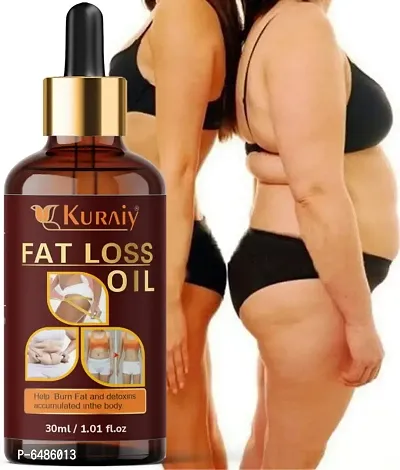Kuraiy weight loss oil, fat burning oil, slimming oil, fat burner, anti cellulite and skin toning slimming oil for stomach, hips and thigh fat loss (30ml) pack of 01