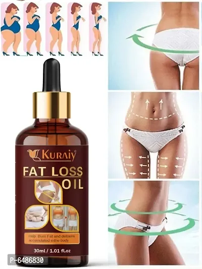 Kuraiy fat loss oil -a belly fat reduce oil, slimming oil, fat burner, aniti cellulite and skin tonning slimming oil for stomach body fitness oil for men and women {30 ml} pack of 1