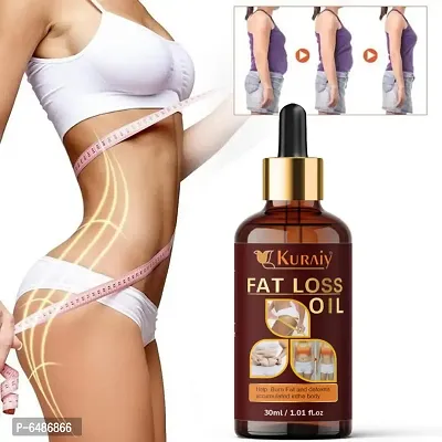 Kuraiy fat loss oil -a belly fat reduce oil, slimming oil, fat burner, aniti cellulite and skin tonning slimming oil for stomach body fitness oil for men and women {30 ml} pack of 1